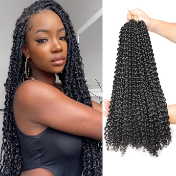 18Inch Passion Twist Crochet Hair Synthetic Braiding Hair Water Wave Crochet Braids Hair For Butterfly Locs